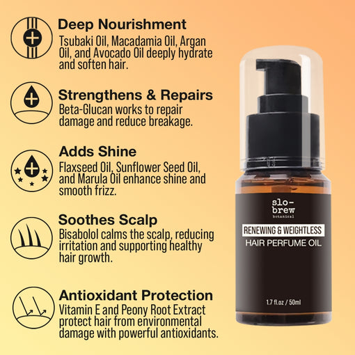 SLO-BREW Hair Perfume Oil for Silky, Weightless Shine, Long-Lasting Vanilla Fragrance