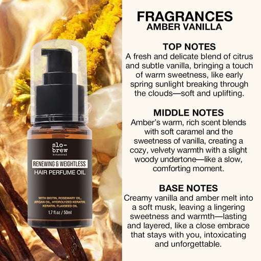 SLO-BREW Hair Perfume Oil for Silky, Weightless Shine, Long-Lasting Vanilla Fragrance