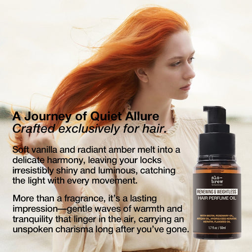 SLO-BREW Hair Perfume Oil for Silky, Weightless Shine, Long-Lasting Vanilla Fragrance